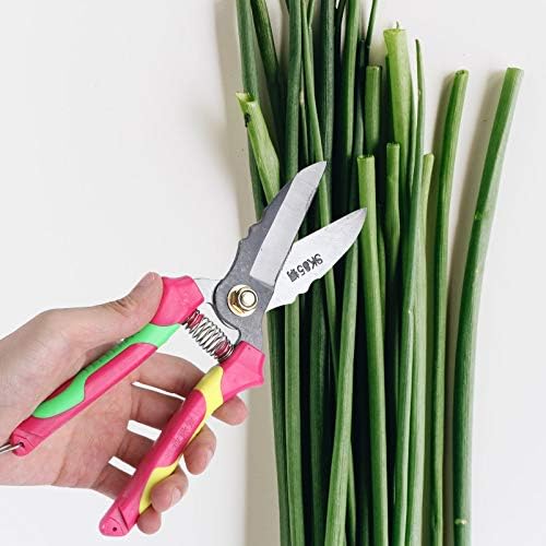 Ножици на Doitool тешки кујнски ножици храна клипер лук ножици за сечење не'рѓосувачки челик ножици за готвење за градинарски
