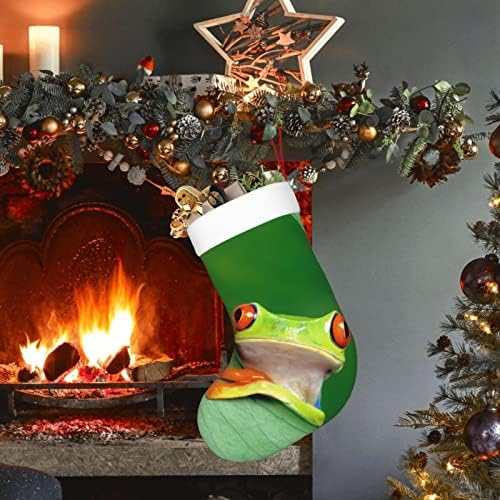 Божиќни чорапи за божиќни чорапи Порто Рико дрво жаба со двострана камин што виси чорапи