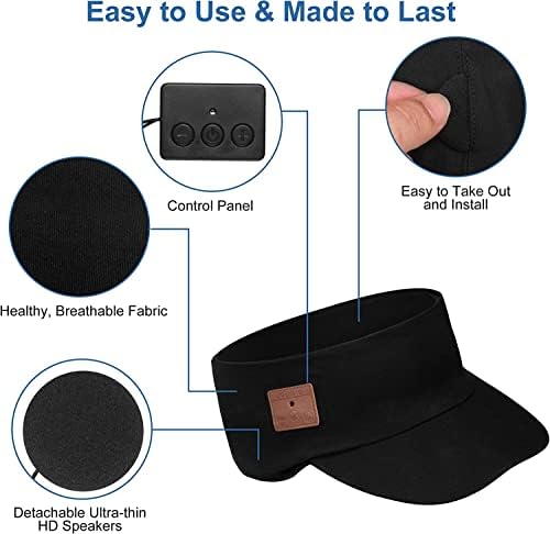 Asiilovi Bluetooth Hat Sun Visor со HD звучник и микрофон, совршен за мажи/жени на отворено вежбање Технички идеи за подароци