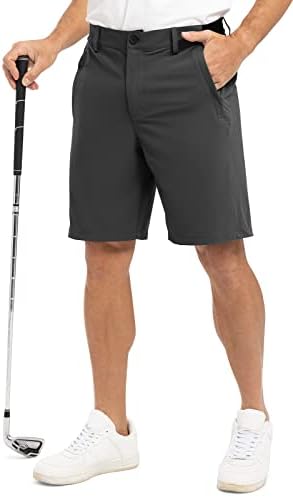 Машки голф -шорцеви за голф Рдруко се протегаат суво вклопување 9 лесен обичен фустан Атлетски шорцеви со џебови