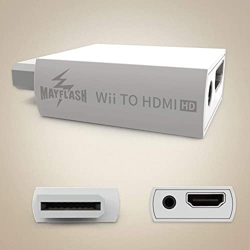 MAYFLASH Wii До HDMI Конвертор 1080P За Full HD Уред, WII HDMI Адаптер со 3,5 mm Аудио Приклучок&засилувач;HDMI Излез Компатибилен