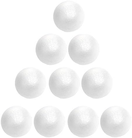 Besportble 8cm Божиќни бели топчиња од пена околу Божиќни мазни полистирен топки DIY моделирање стиропор со сфера формира украси за украси за празници 10 парчиња