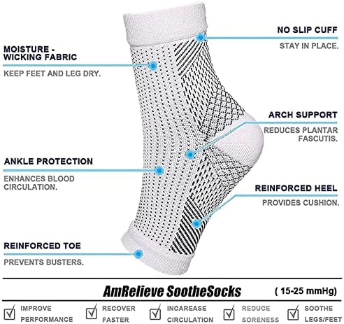 3пари Соуште за олеснување чорапи за болка во невропатија, чорапи за невропатија за жени за олеснување отечени стапала и глуждови