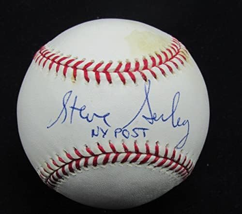 Стив Серби автограмираше/испишана „NYујорк Пост“ ОМЛ Бејзбол репортер - Автограм Бејзбол