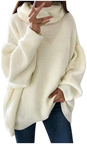 Џемпер плетено трикотажа, обична женска џебна мода o-вратот на врвот на цврстиот џемпер на рамо, женски палта за џемпери, долги