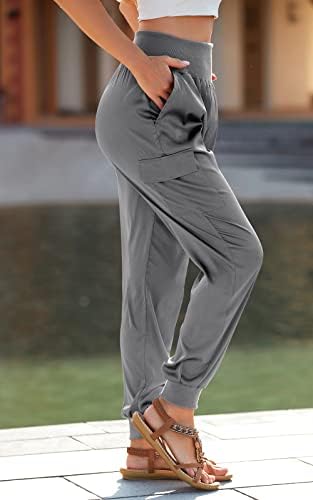 УБАВА ГРАДИНА Жени Џогери Панталони Еластични Панталони За Вежбање Со Висок Струк Меки Сатенски Јога Панталони Дневна Панталони