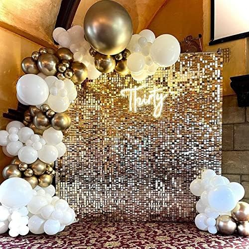 Зопибаико бело злато балон Гарланд лак комплет - 124 парчиња 18 12 10 5in бело металик хромирано злато и и бело злато конфети