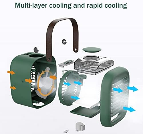 Вентилатор за мобилен климатик, автоматско тресење на главата преносен ладилник за воздух, три-брзинска операција на ветер/низок