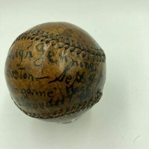 Сингл на Хуги ennенингс Сингл потпишана игра користена 1909 Победа на бејзбол JSA COA - МЛБ игра користена бејзбол