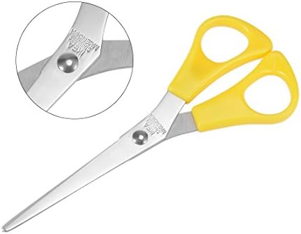 uxcell 6 Инчен ножици од нерѓосувачки Челик За Канцелариско Сечење Дома, Директно Жолта Рачка