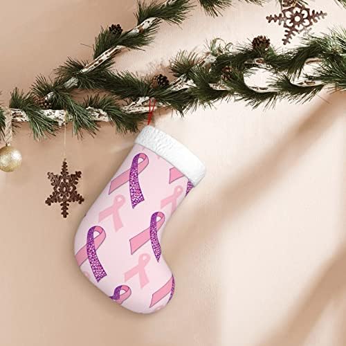 Розова лента за исечоци - свесност за рак на дојка Кристама чорапи Божиќни украси на дрво Божиќни чорапи за Божиќни празнични