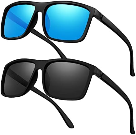 ВФЕАНГ Поларизирани Очила За Сонце За Мажи Кои Возат Машки Очила За Сонце Правоаголни Гроздобер Очила За Сонце За Мажи/Жени……