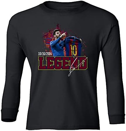 Барселона Лео Збогум коза играч на младински маица со долг ракав