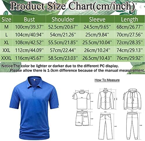 Менс летни поло маици обични кратки ракави за кратки ракави врвови патент вратот лабав вклопени 3Д отпечатоци голф поло -туники