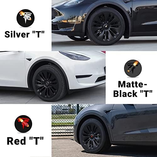 Klutchtech 2020-2023 Tesla Model y Hubcaps - 19 инчи гемински тркала Обловува OEM тркала капачиња 19 '' überturberine Wheel
