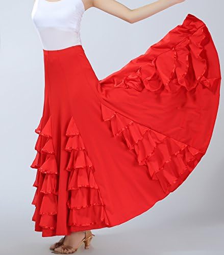 Белесто долго модерен модерни фламенко валцерски стандарден бал -танц, фенси тренинг здолниште